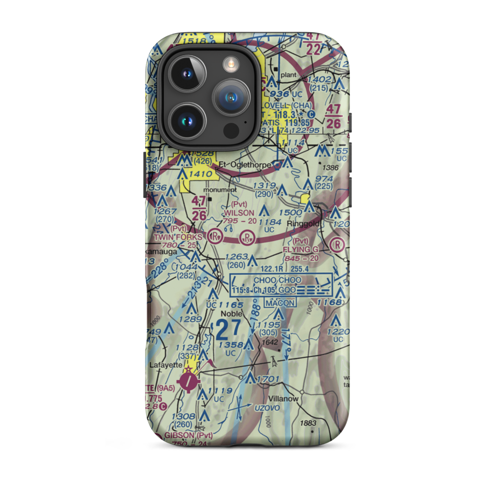 Wilson Airport (GA03) VFR Sectional  Tough iPhone Case iPhone 16 Pro Max model shown