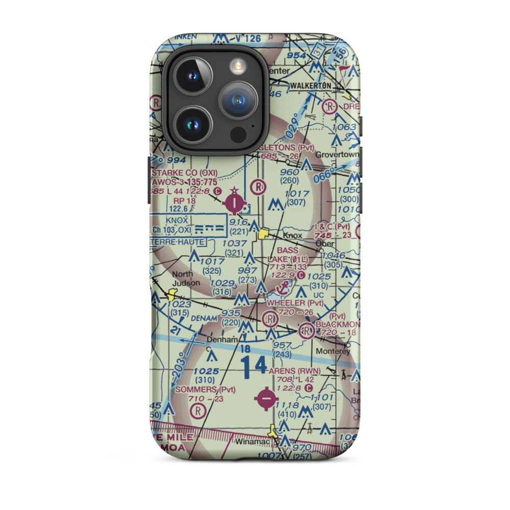 Wilson Airport (IN86) VFR Sectional  Tough iPhone Case iPhone 16 Pro Max model shown