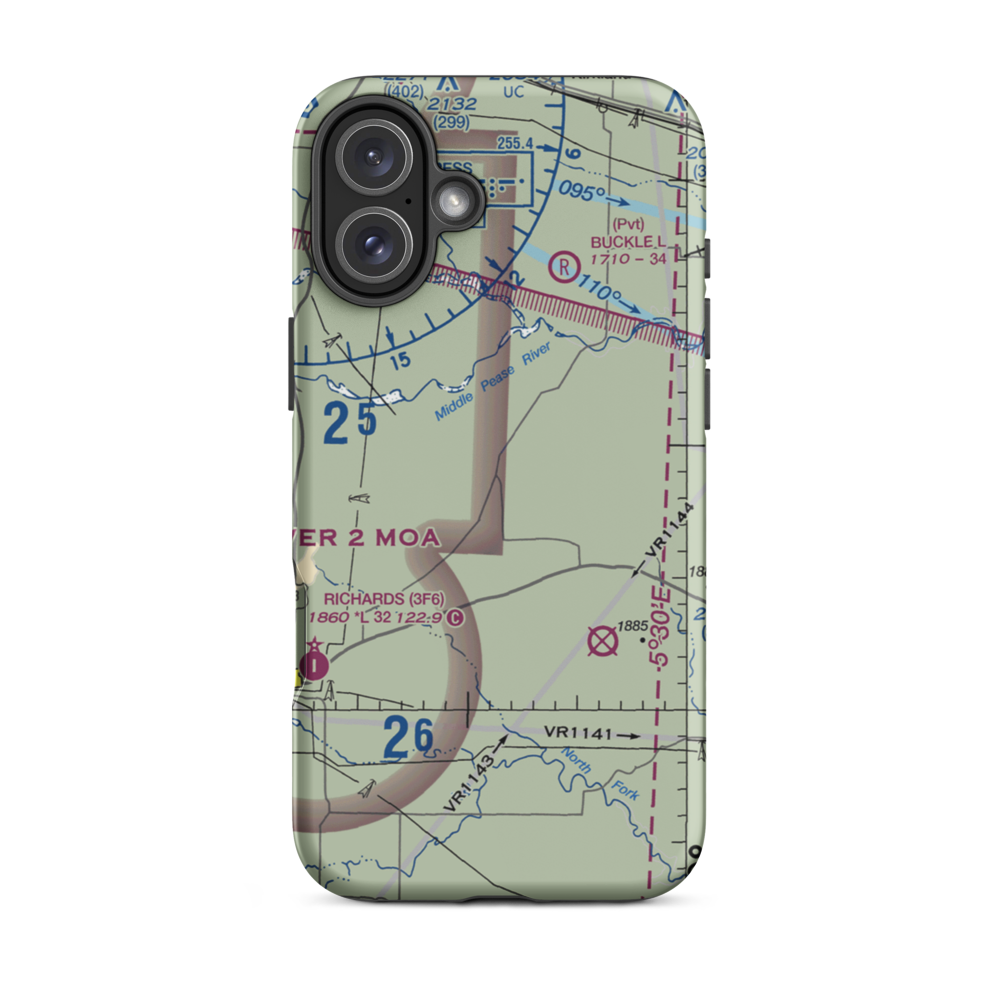 Wilson Airport (US-0147) VFR Sectional  Tough iPhone Case iPhone 16 Plus model shown