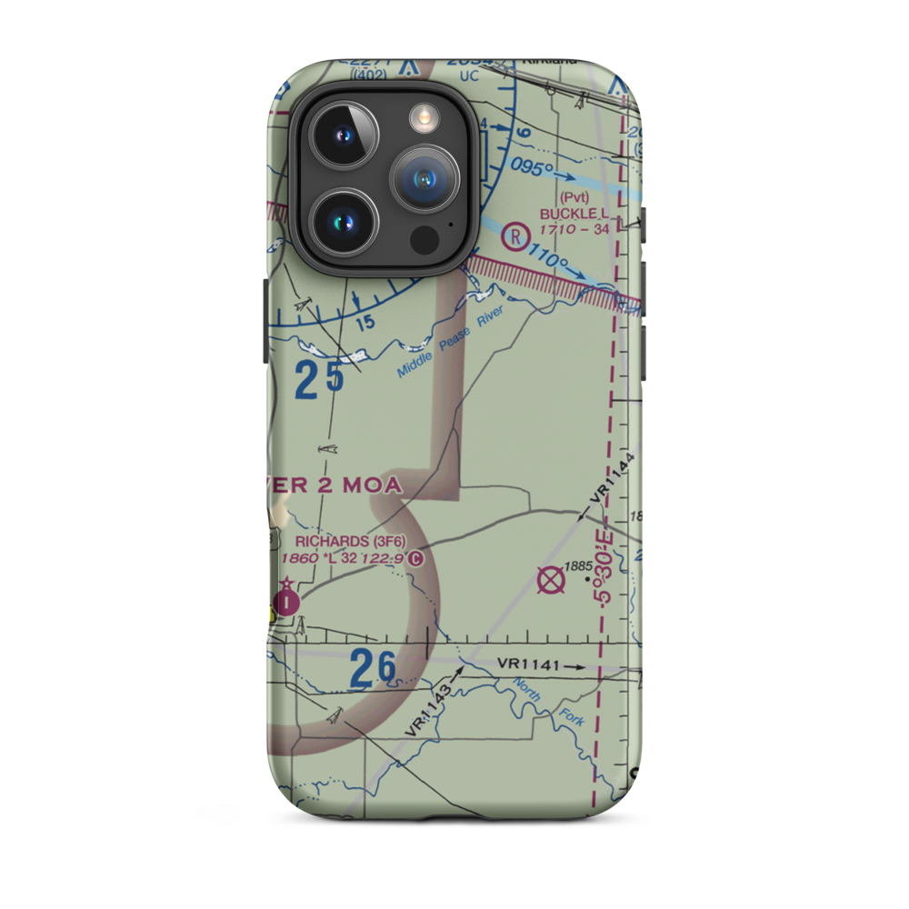 Wilson Airport (US-0147) VFR Sectional  Tough iPhone Case iPhone 16 Pro Max model shown