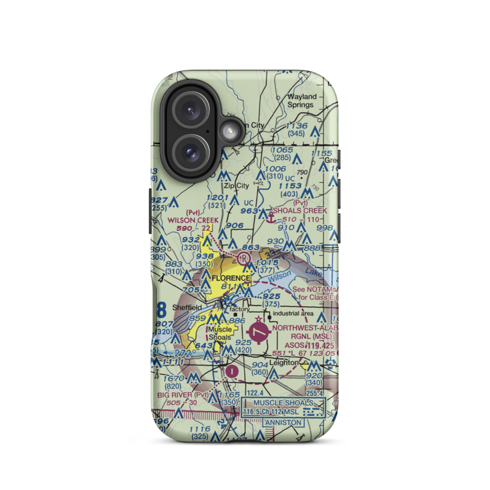 Wilson Creek Airport (0AL9) VFR Sectional  Tough iPhone Case iPhone 16 model shown
