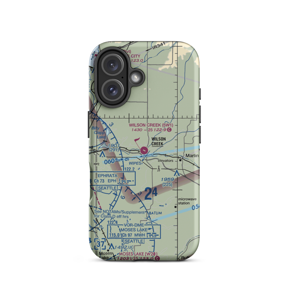 Wilson Creek Airport (5W1) VFR Sectional  Tough iPhone Case iPhone 16 model shown