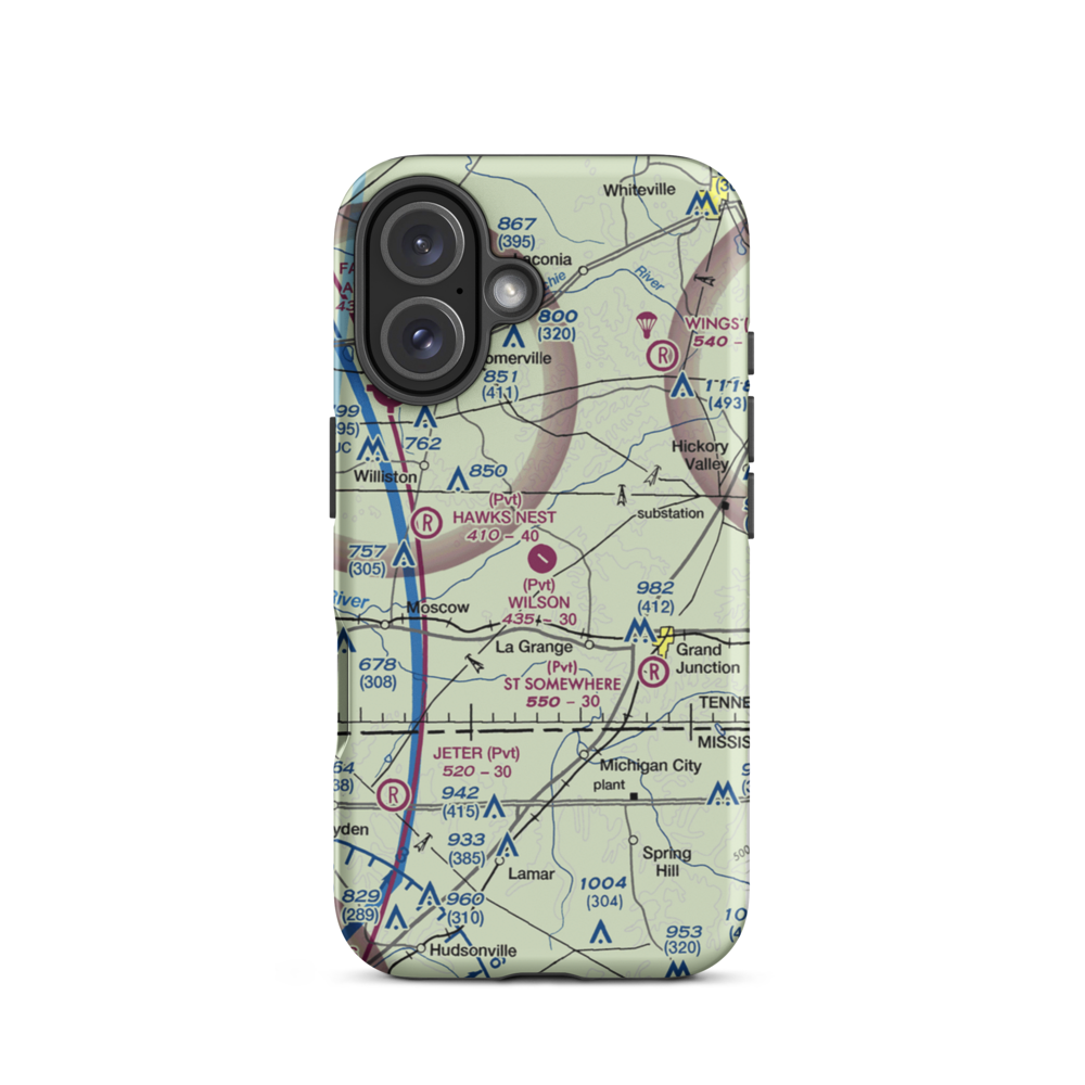 Wilson Field (3TN6) VFR Sectional  Tough iPhone Case iPhone 16 model shown