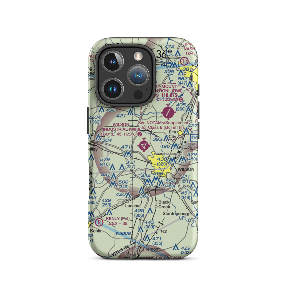 Wilson Industrial Air Center Airport (W03) VFR Sectional  Tough iPhone Case iPhone 16 Pro model shown