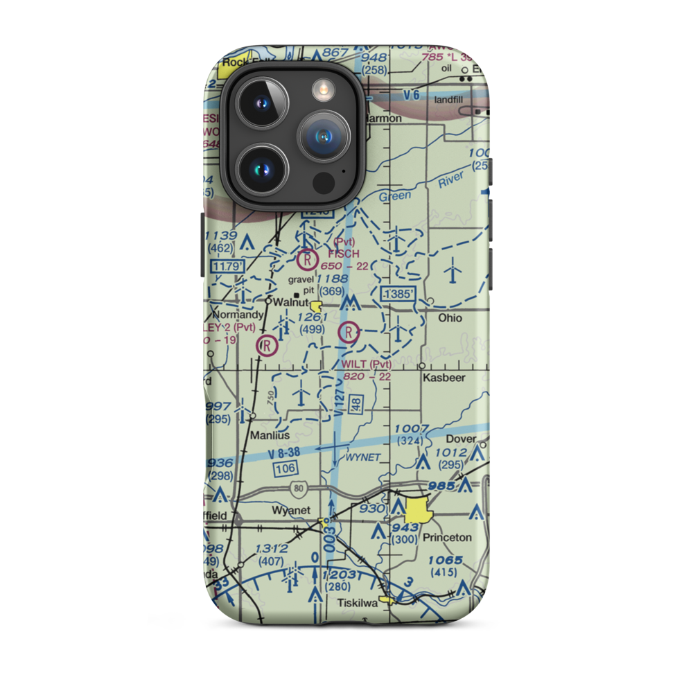 Wilt RLA Airport (IL76) VFR Sectional  Tough iPhone Case iPhone 16 Pro Max model shown