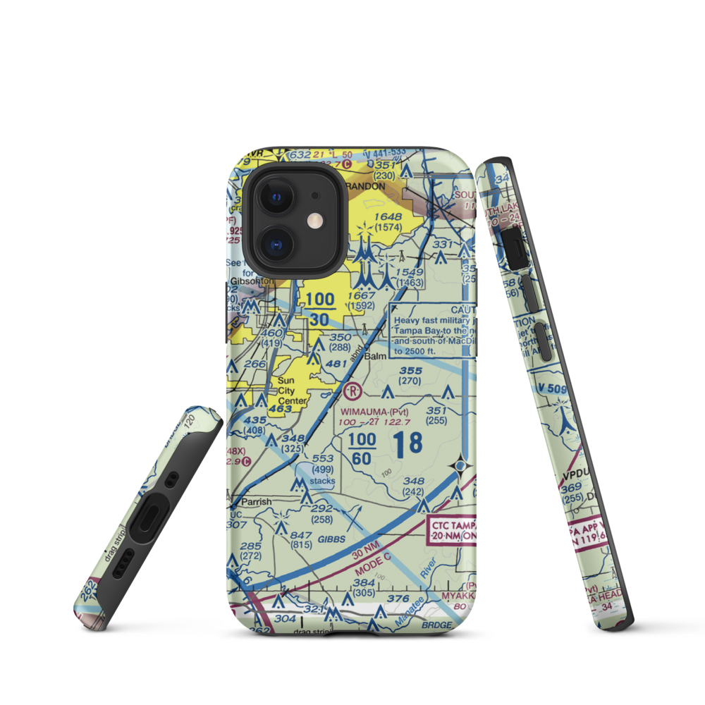 Wimauma Air Park (FD77) VFR Sectional  Tough iPhone Case iPhone 12 mini model shown