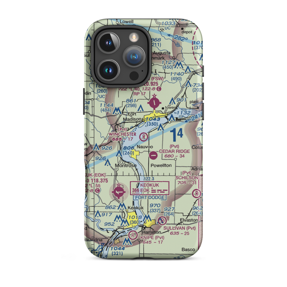 Winchester Airport (38IS) VFR Sectional  Tough iPhone Case iPhone 16 Pro Max model shown