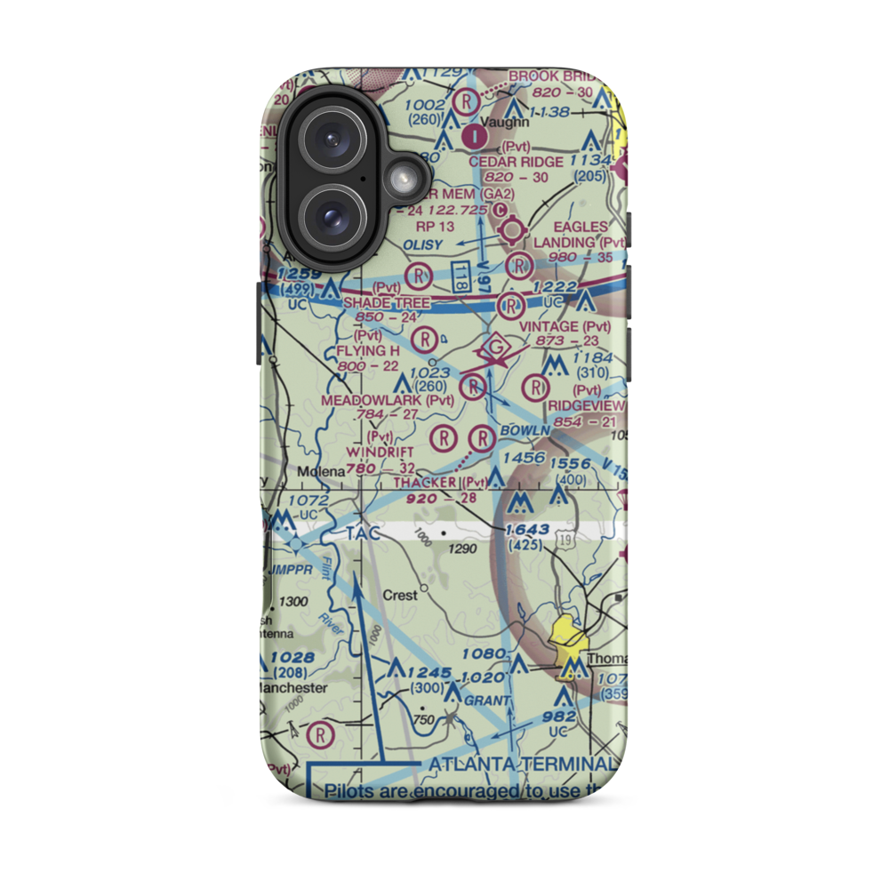 Windrift Aerodrome (2GA5) VFR Sectional  Tough iPhone Case iPhone 16 Plus model shown