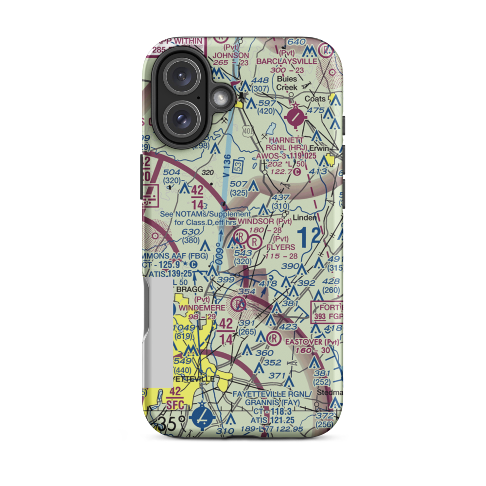 Windsor Farms Airport (4NC3) VFR Sectional  Tough iPhone Case iPhone 16 Plus model shown