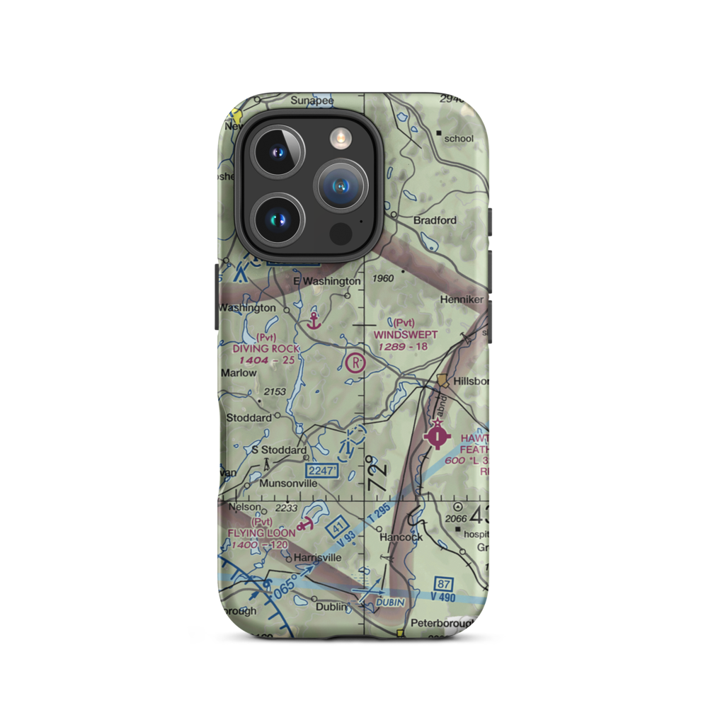 Windswept Airport (23NH) VFR Sectional  Tough iPhone Case iPhone 16 Pro model shown
