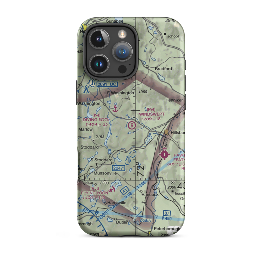 Windswept Airport (23NH) VFR Sectional  Tough iPhone Case iPhone 16 Pro Max model shown
