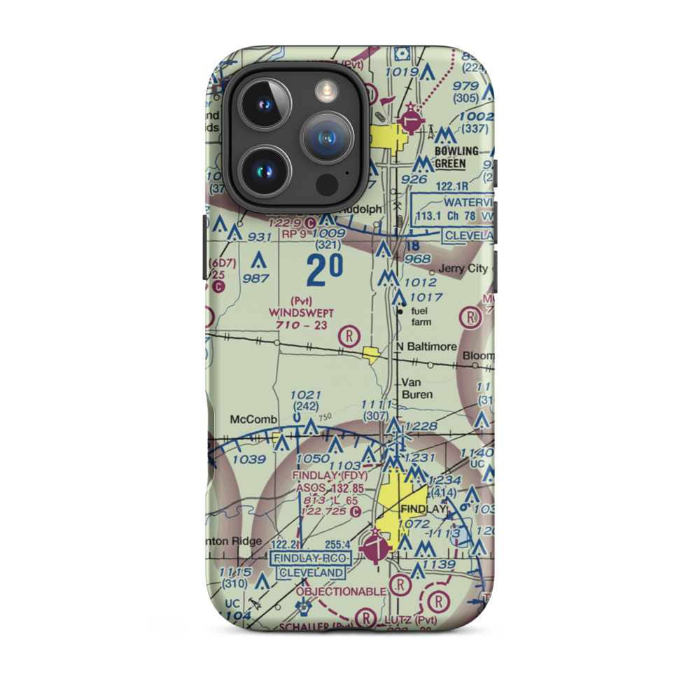 Windswept Airport (43OI) VFR Sectional  Tough iPhone Case iPhone 16 Pro Max model shown