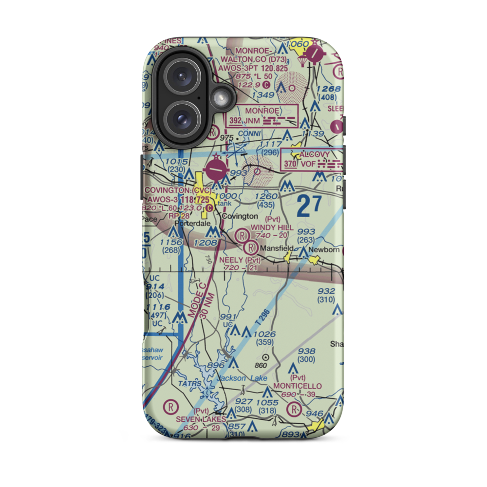 Windy Hill Airport (GA83) VFR Sectional  Tough iPhone Case iPhone 16 Plus model shown