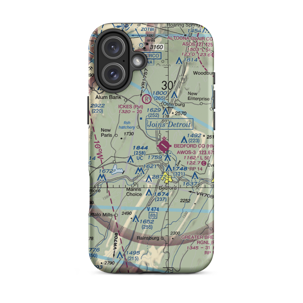 Windy Hill Airport (PS23) VFR Sectional  Tough iPhone Case iPhone 16 Plus model shown