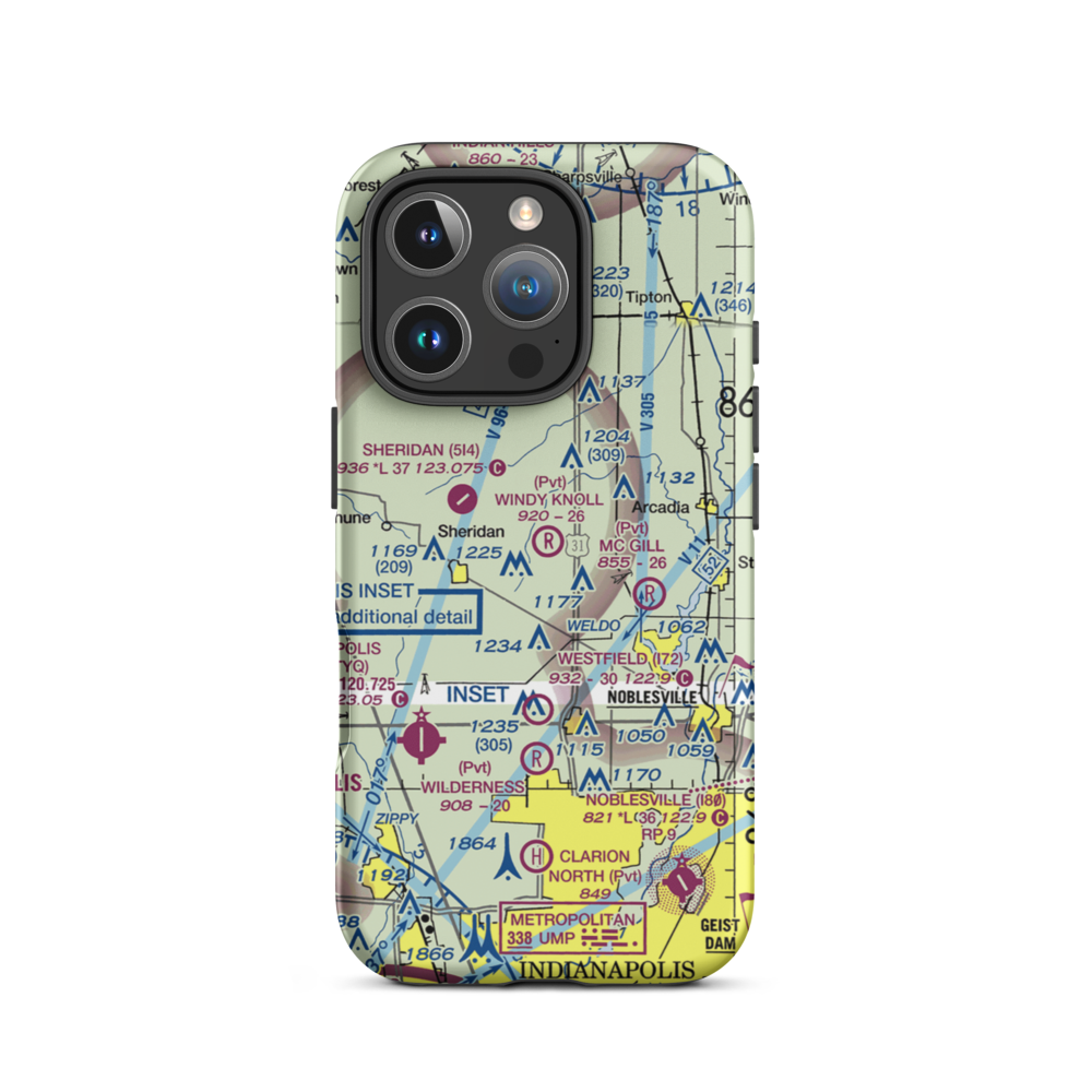 Windy Knoll Airport (IN51) VFR Sectional  Tough iPhone Case iPhone 16 Pro model shown
