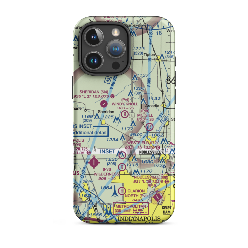 Windy Knoll Airport (IN51) VFR Sectional  Tough iPhone Case iPhone 16 Pro Max model shown