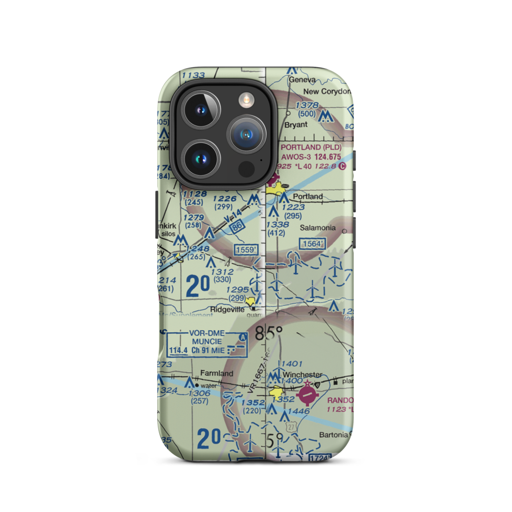 Windy P Ridge Airport (34IN) VFR Sectional  Tough iPhone Case iPhone 16 Pro model shown