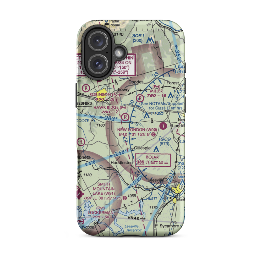 Windy Ridge Airport (VG27) VFR Sectional  Tough iPhone Case iPhone 16 Plus model shown