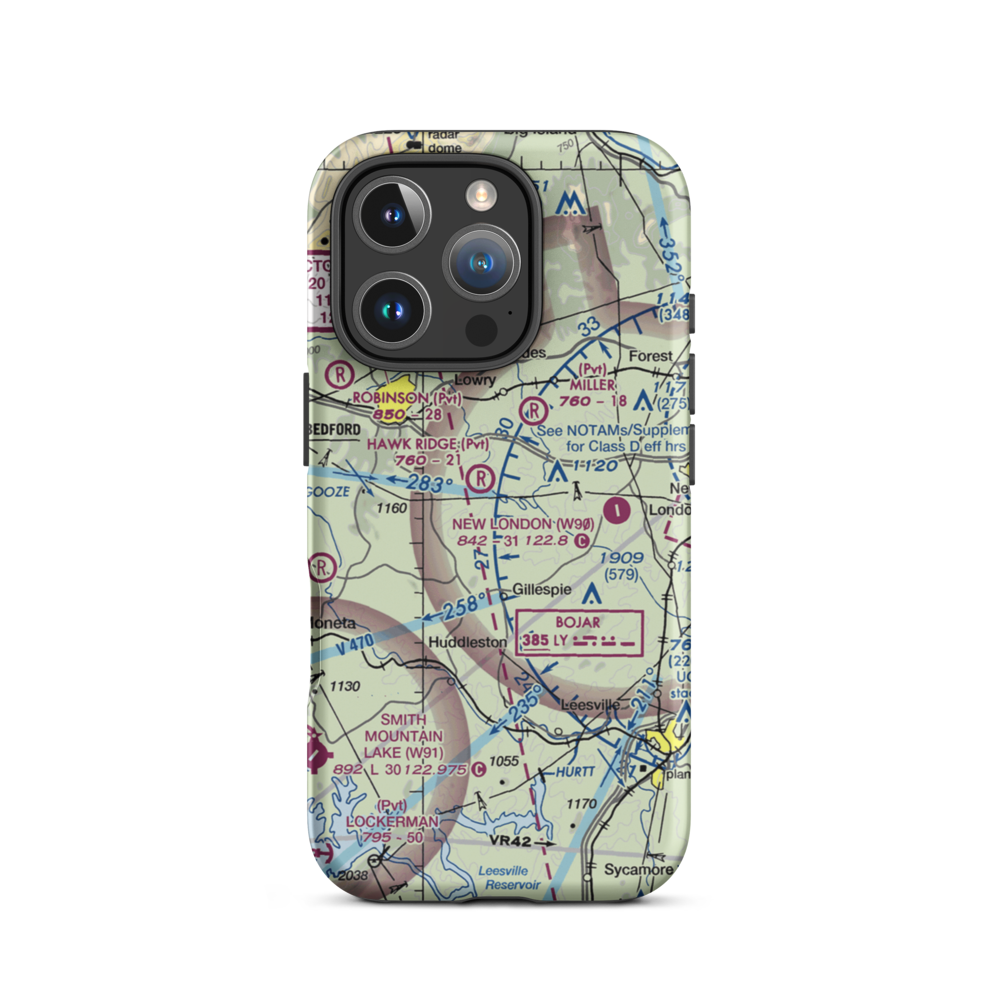 Windy Ridge Airport (VG27) VFR Sectional  Tough iPhone Case iPhone 16 Pro model shown