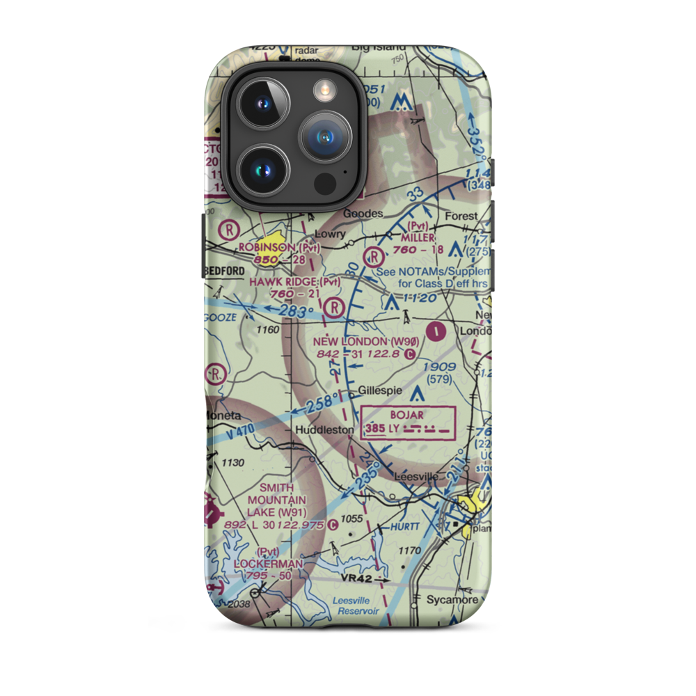 Windy Ridge Airport (VG27) VFR Sectional  Tough iPhone Case iPhone 16 Pro Max model shown