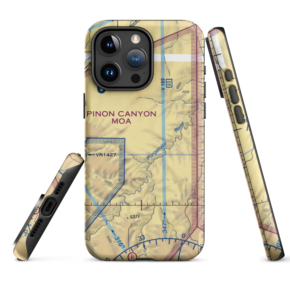 Wine Glass International Airport (6CO3) VFR Sectional  Tough iPhone Case iPhone 15 Pro Max model shown