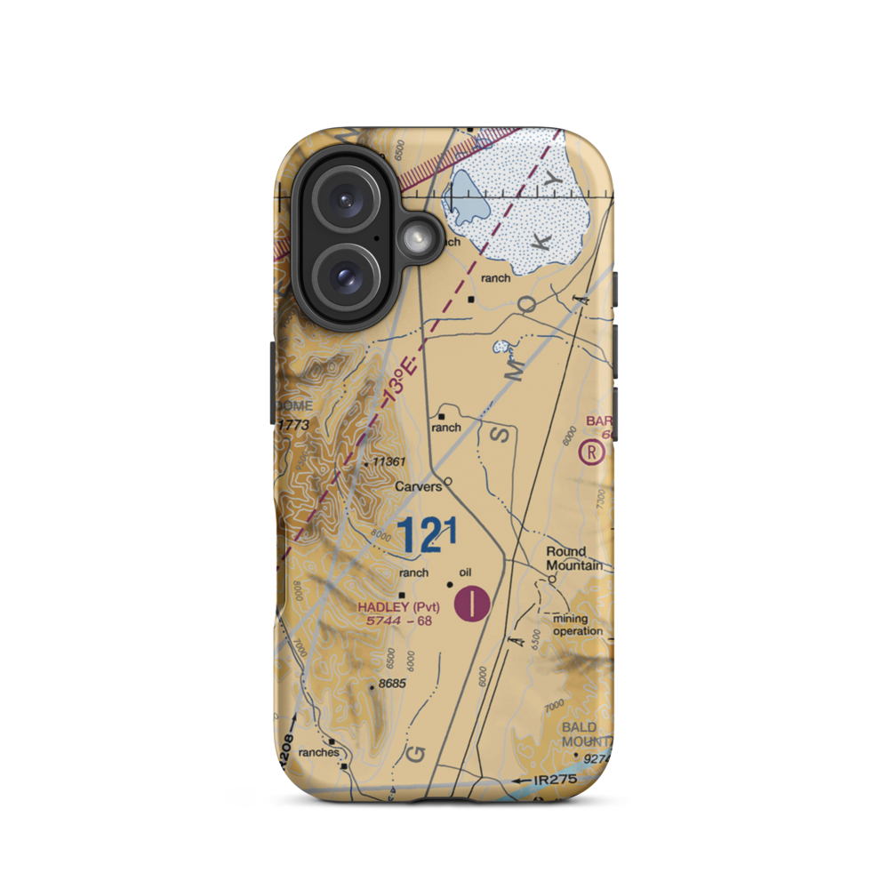 Wine Glass Ranch Airport (NV56) VFR Sectional  Tough iPhone Case iPhone 16 model shown