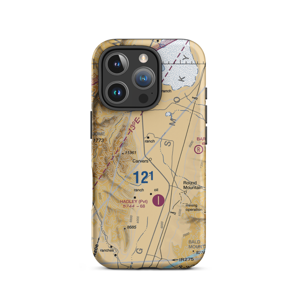 Wine Glass Ranch Airport (NV56) VFR Sectional  Tough iPhone Case iPhone 16 Pro model shown