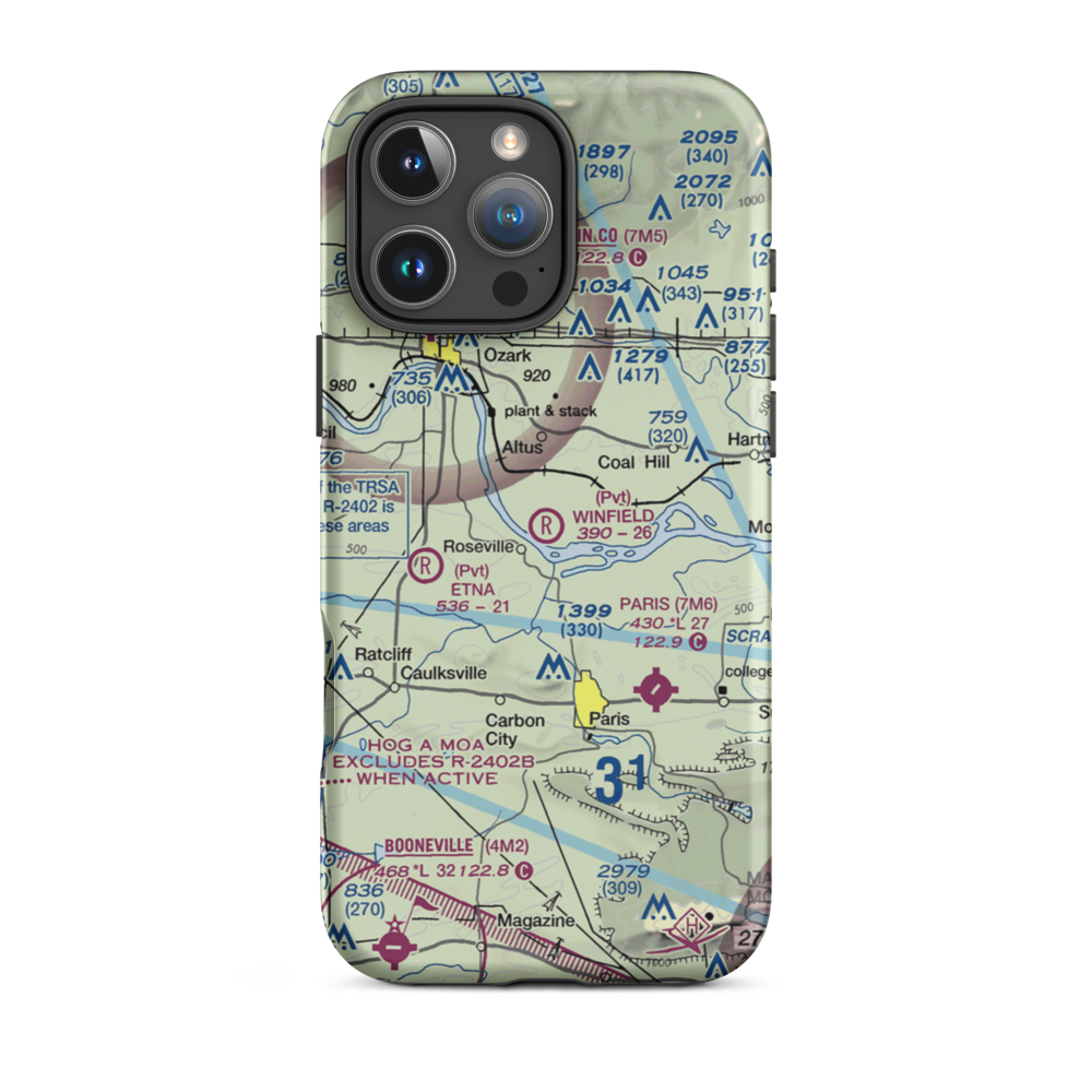 Winfield Airpark (54AR) VFR Sectional  Tough iPhone Case iPhone 16 Pro Max model shown