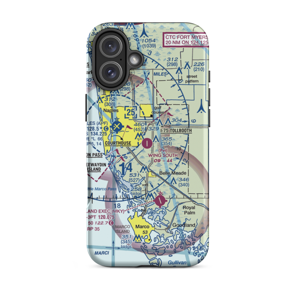 Wing South Airpark (FA37) VFR Sectional  Tough iPhone Case iPhone 16 Plus model shown