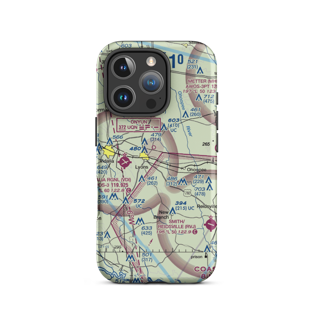 Winge Farms Airport (GE23) VFR Sectional  Tough iPhone Case iPhone 16 Pro model shown
