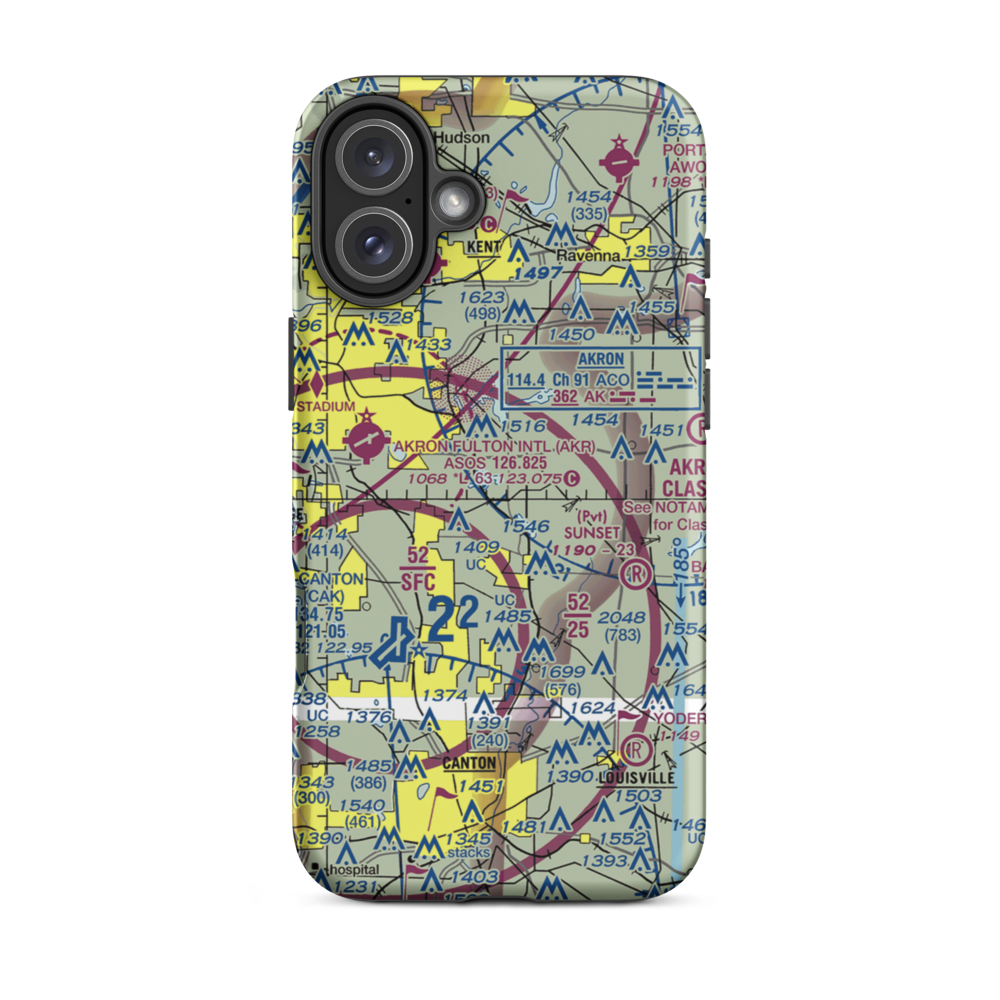 Wingfoot Lake Airship Operations Balloonport (4OH6) VFR Sectional  Tough iPhone Case iPhone 16 Plus model shown