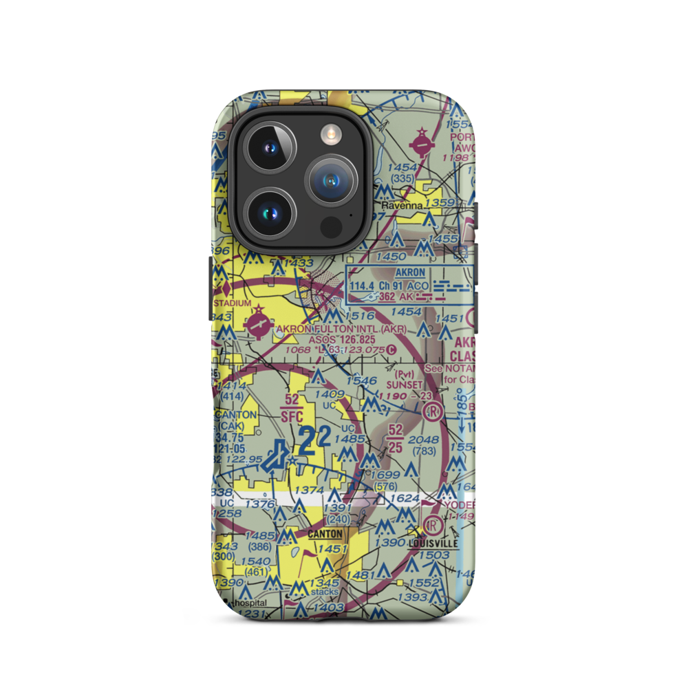 Wingfoot Lake Airship Operations Balloonport (4OH6) VFR Sectional  Tough iPhone Case iPhone 16 Pro model shown