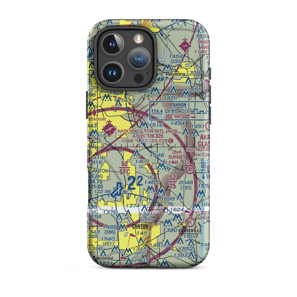 Wingfoot Lake Airship Operations Balloonport (4OH6) VFR Sectional  Tough iPhone Case iPhone 16 Pro Max model shown