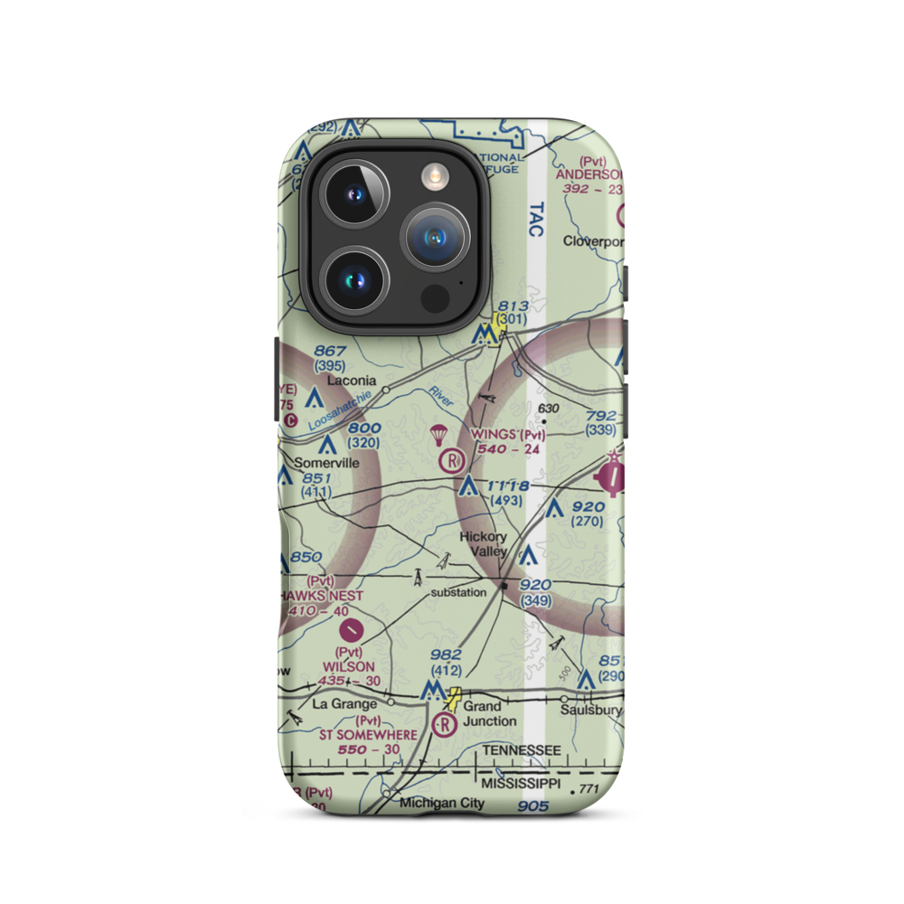 Wings Field (2TN2) VFR Sectional  Tough iPhone Case iPhone 16 Pro model shown