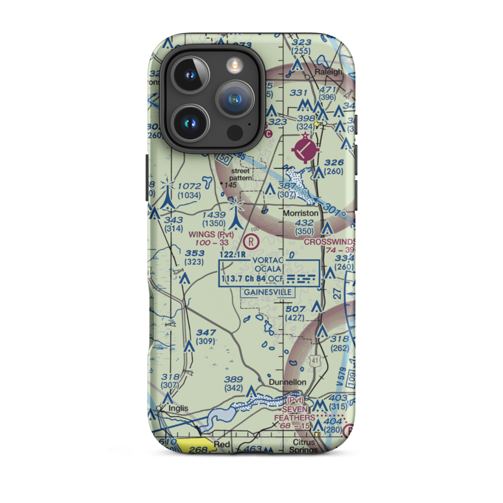 Wings Field (96FL) VFR Sectional  Tough iPhone Case iPhone 16 Pro Max model shown