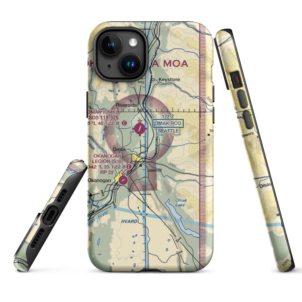 Wings For Christ Airport (0WN9) VFR Sectional  Tough iPhone Case iPhone 15 Plus model shown