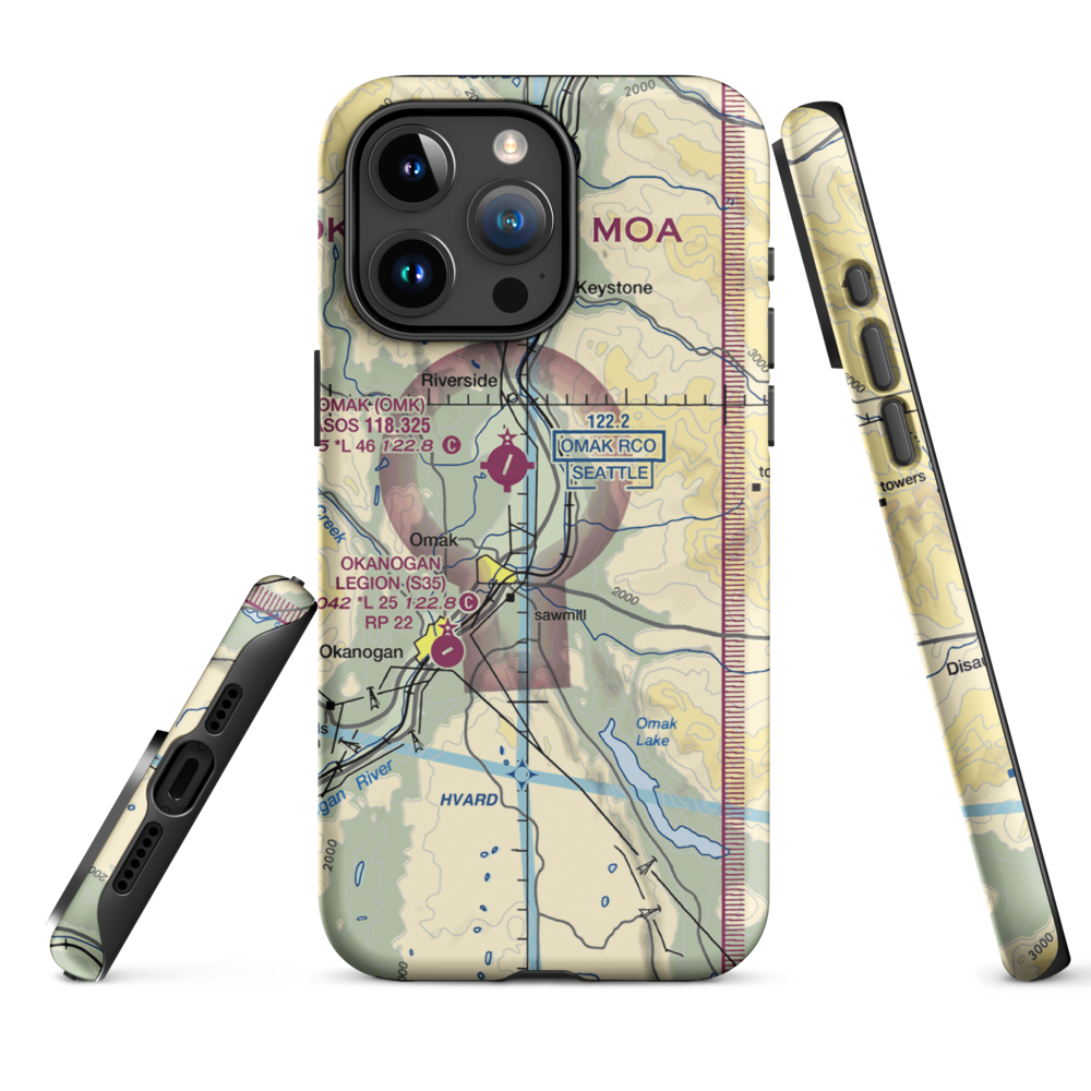 Wings For Christ Airport (0WN9) VFR Sectional  Tough iPhone Case iPhone 15 Pro Max model shown