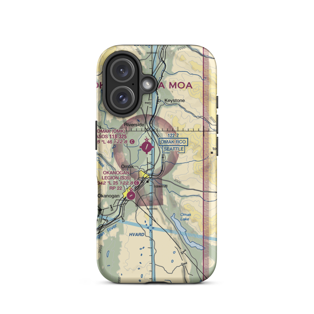 Wings For Christ Airport (0WN9) VFR Sectional  Tough iPhone Case iPhone 16 model shown