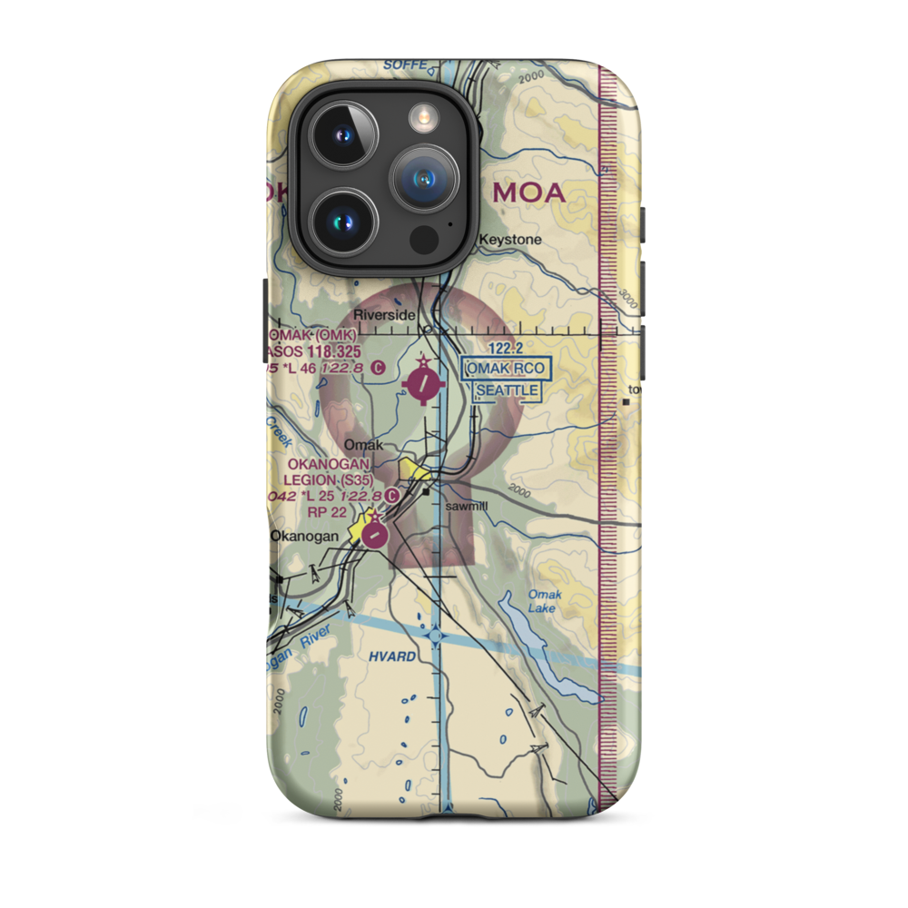 Wings For Christ Airport (0WN9) VFR Sectional  Tough iPhone Case iPhone 16 Pro Max model shown