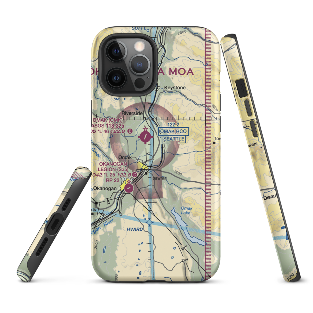 Wings For Christ Airport (0WN9) VFR Sectional  Tough iPhone Case iPhone 12 Pro Max model shown