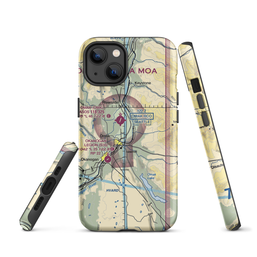 Wings For Christ Airport (0WN9) VFR Sectional  Tough iPhone Case iPhone 13 model shown