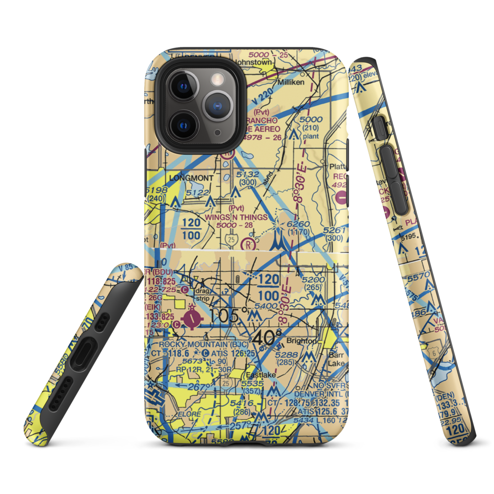 Wings N Things Airpark & Museum Airport (CO58) VFR Sectional  Tough iPhone Case iPhone 11 Pro model shown