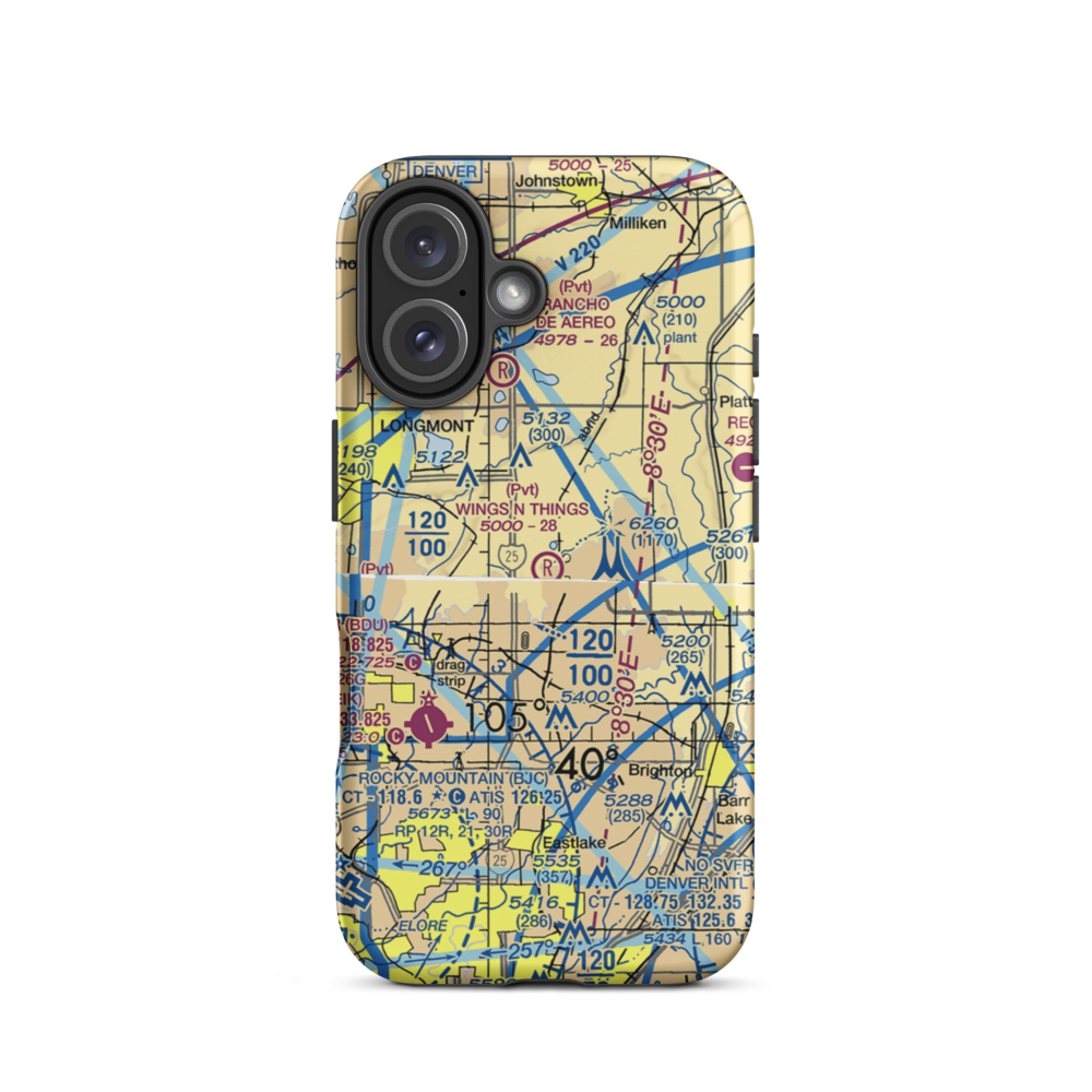 Wings N Things Airpark & Museum Airport (CO58) VFR Sectional  Tough iPhone Case iPhone 16 model shown