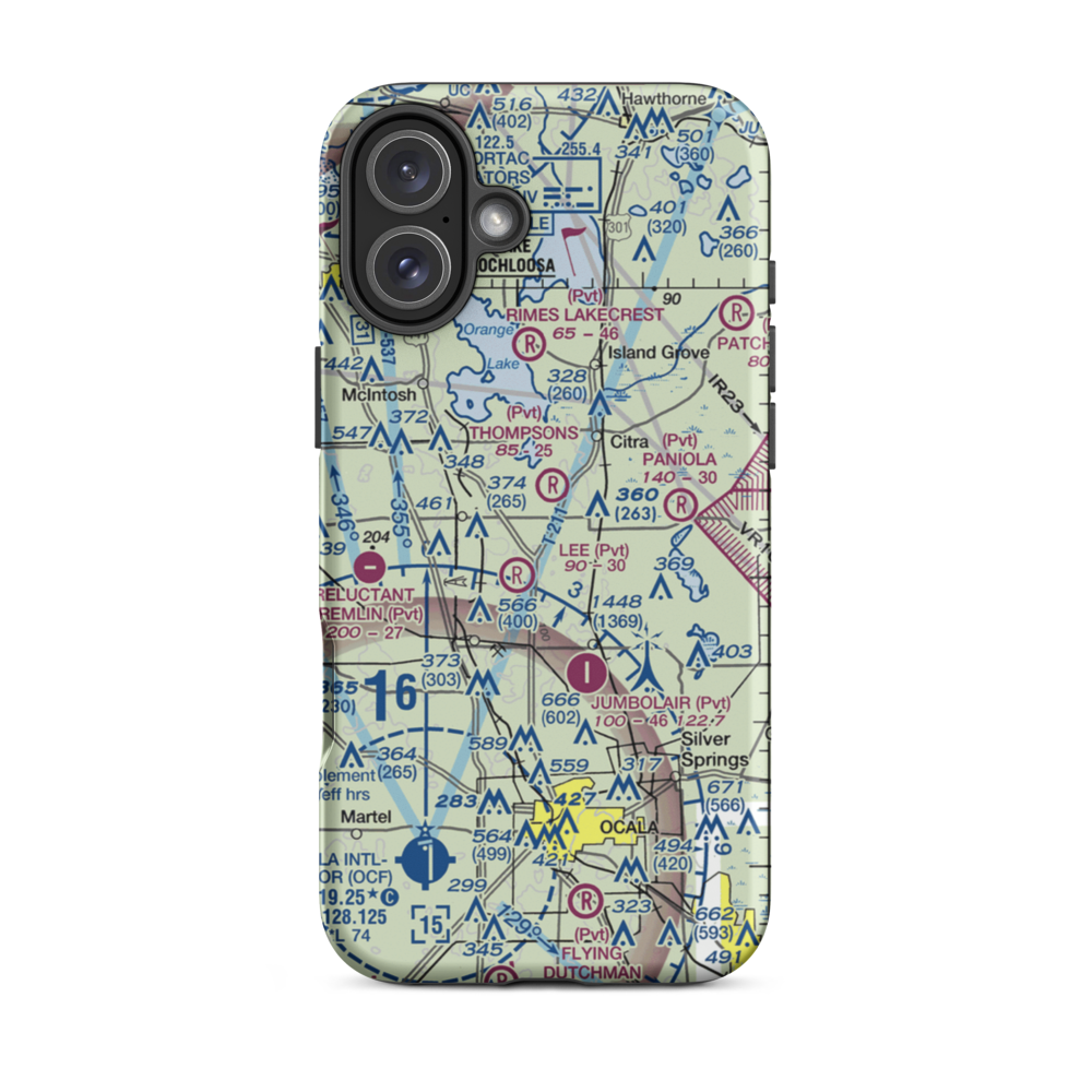 Wings-N-Wheels Airport (FA50) VFR Sectional  Tough iPhone Case iPhone 16 Plus model shown