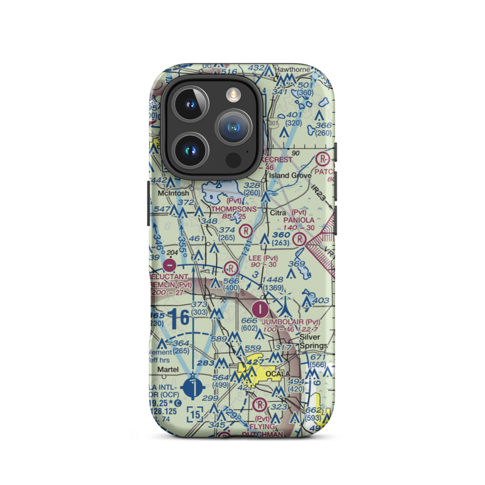 Wings-N-Wheels Airport (FA50) VFR Sectional  Tough iPhone Case iPhone 16 Pro model shown