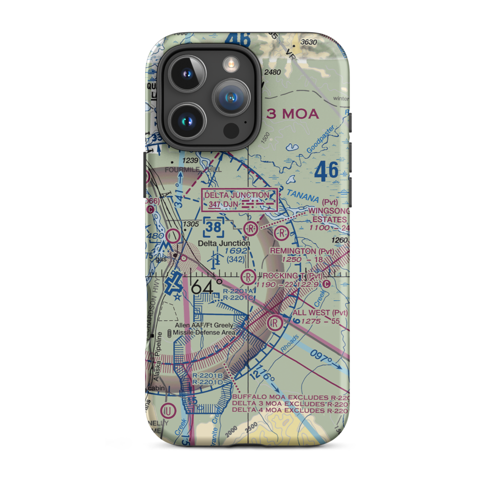 Wingsong Estates Airport (AK09) VFR Sectional  Tough iPhone Case iPhone 16 Pro Max model shown