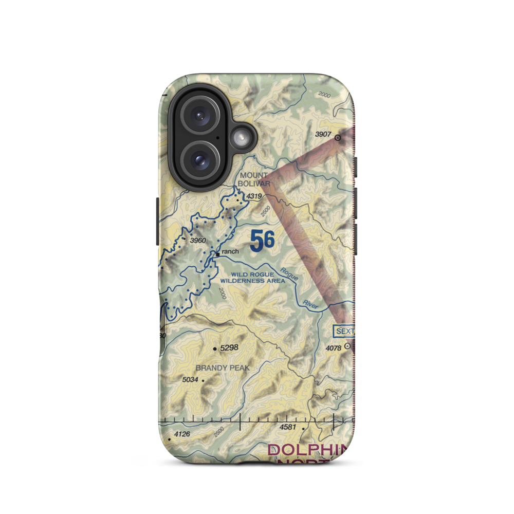Winkle Bar Airport (OR74) VFR Sectional  Tough iPhone Case iPhone 16 model shown