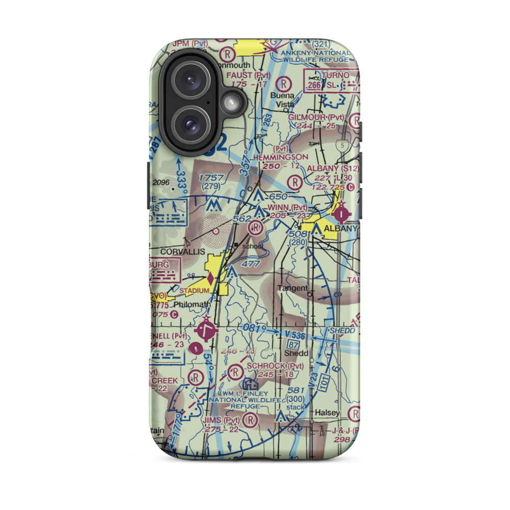Winn Airport (OR54) VFR Sectional  Tough iPhone Case iPhone 16 Plus model shown