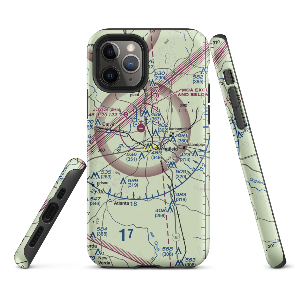 Winn Parish Medical Center Heliport (0L6) VFR Sectional  Tough iPhone Case iPhone 11 Pro model shown
