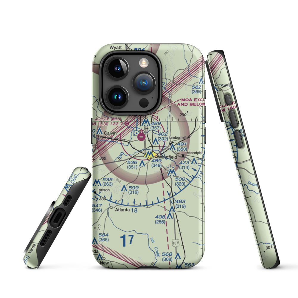 Winn Parish Medical Center Heliport (0L6) VFR Sectional  Tough iPhone Case iPhone 15 Pro model shown